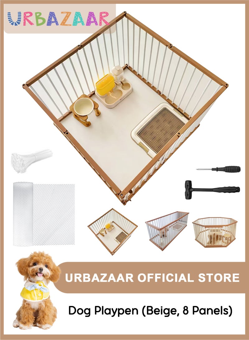 URbazaar 36.6 in(H) Decorative Pets Fence with Gate,8 Panels Total 24.4 Ft(L) Heavy Duty Iron Animal Barrier Fence for Yard,Suitable for Indoor Pet Or Outdoor Dog Fencing, Border Fenc - Image 1